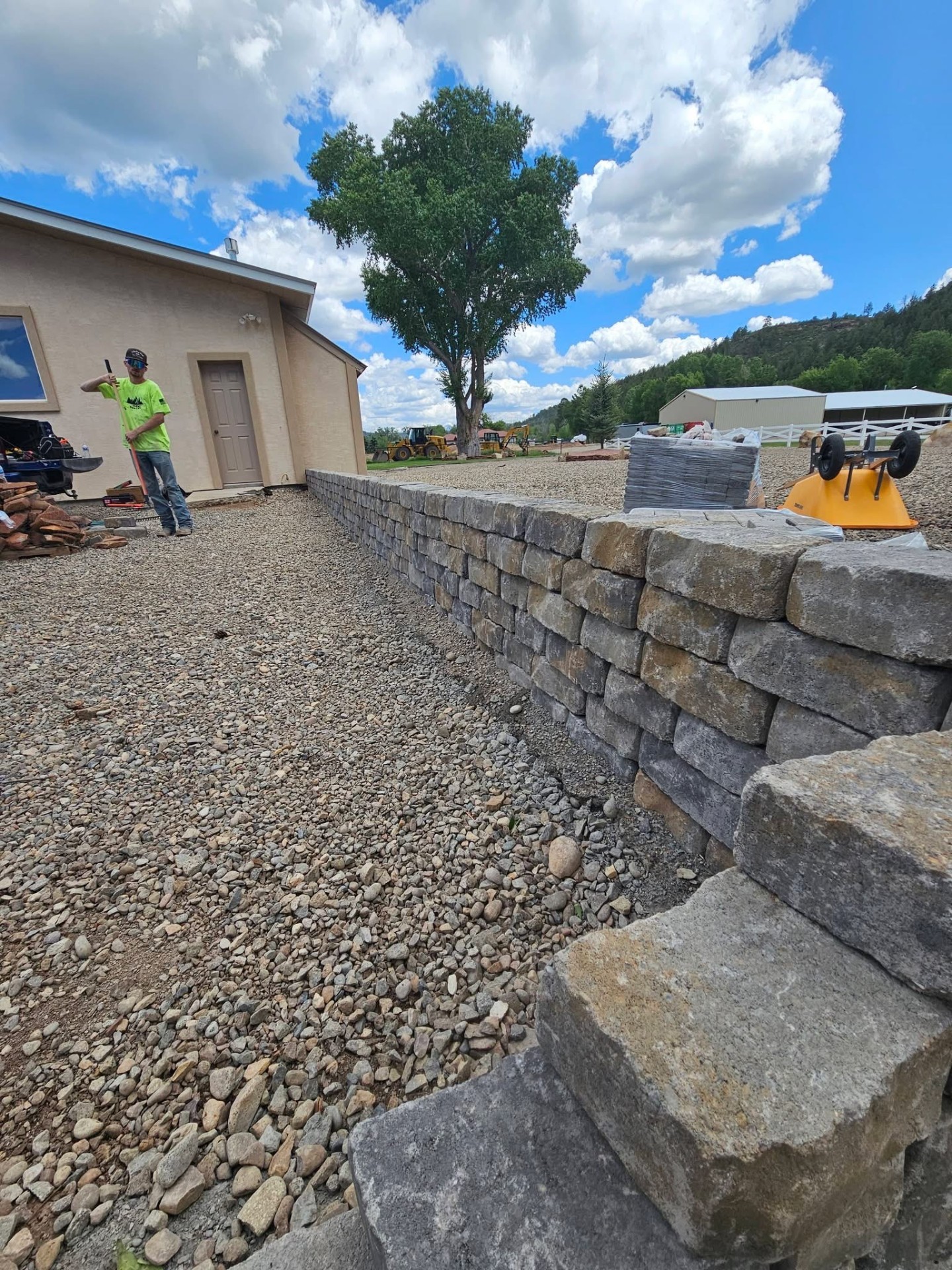 Retaining wall built by H&S crew